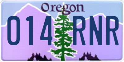 OR license plate 014RNR