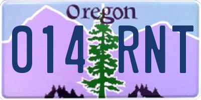 OR license plate 014RNT