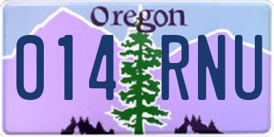 OR license plate 014RNU