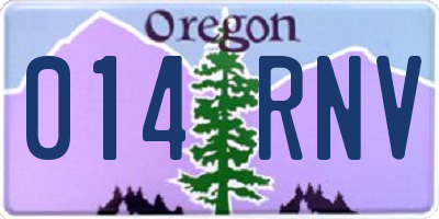 OR license plate 014RNV