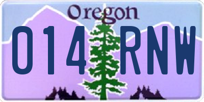 OR license plate 014RNW
