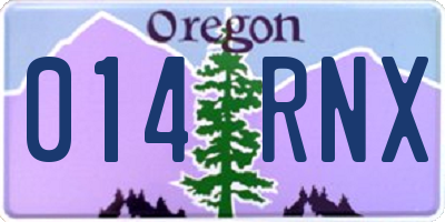 OR license plate 014RNX