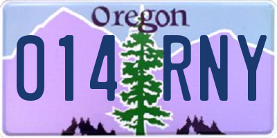 OR license plate 014RNY