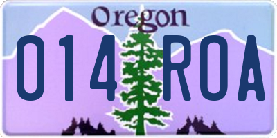 OR license plate 014ROA