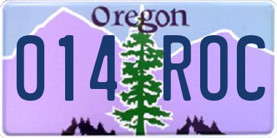 OR license plate 014ROC