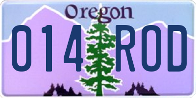 OR license plate 014ROD