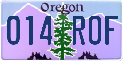 OR license plate 014ROF