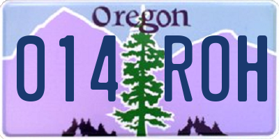 OR license plate 014ROH