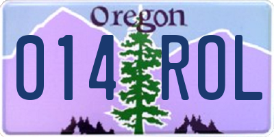 OR license plate 014ROL