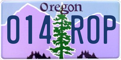 OR license plate 014ROP