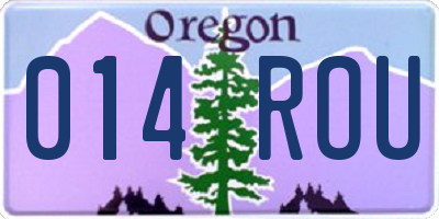 OR license plate 014ROU