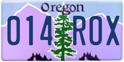 OR license plate 014ROX