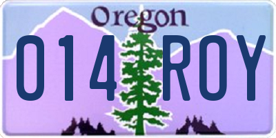 OR license plate 014ROY