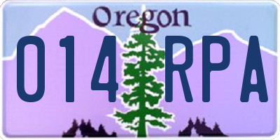 OR license plate 014RPA