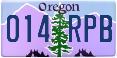 OR license plate 014RPB