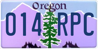 OR license plate 014RPC