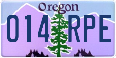 OR license plate 014RPE