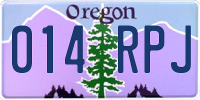 OR license plate 014RPJ