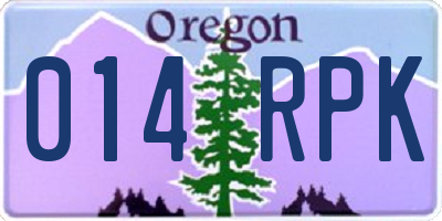 OR license plate 014RPK
