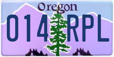 OR license plate 014RPL
