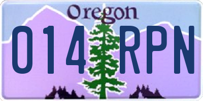 OR license plate 014RPN