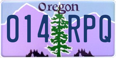 OR license plate 014RPQ