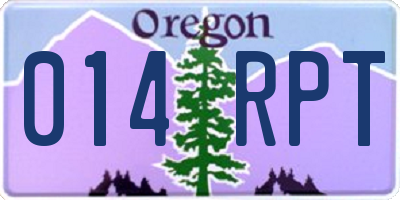 OR license plate 014RPT
