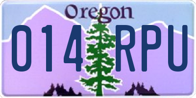 OR license plate 014RPU