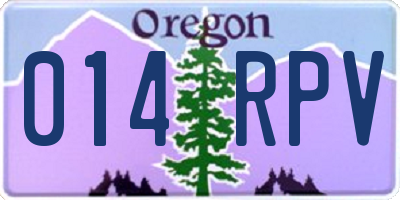 OR license plate 014RPV