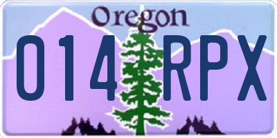 OR license plate 014RPX