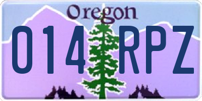 OR license plate 014RPZ