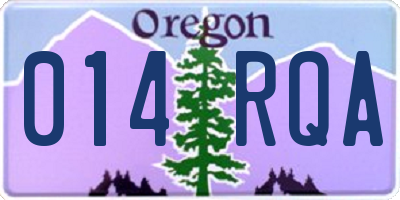 OR license plate 014RQA