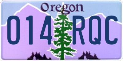 OR license plate 014RQC