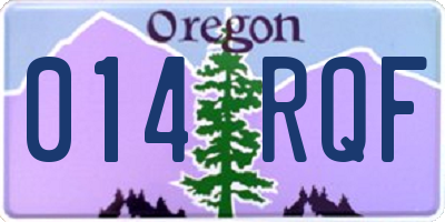 OR license plate 014RQF