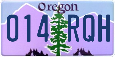 OR license plate 014RQH