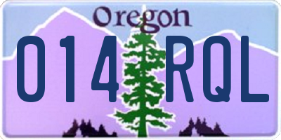 OR license plate 014RQL