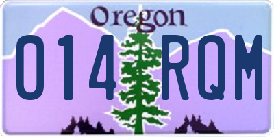 OR license plate 014RQM