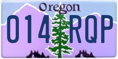 OR license plate 014RQP