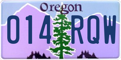 OR license plate 014RQW