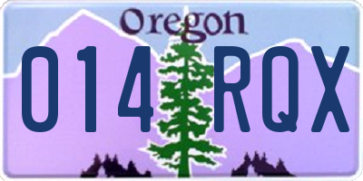 OR license plate 014RQX