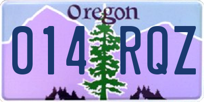 OR license plate 014RQZ