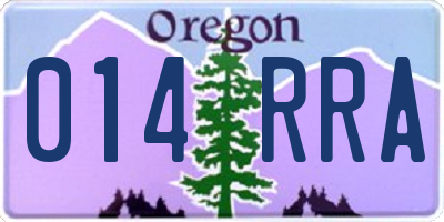 OR license plate 014RRA