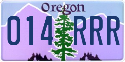 OR license plate 014RRR