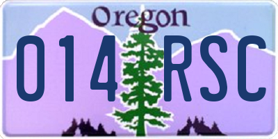 OR license plate 014RSC