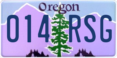 OR license plate 014RSG
