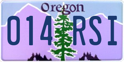 OR license plate 014RSI
