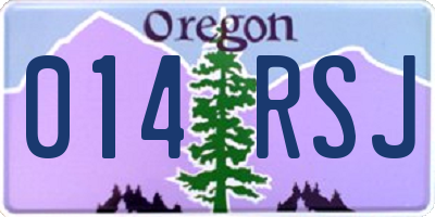 OR license plate 014RSJ