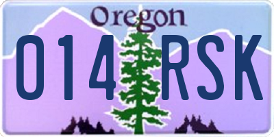 OR license plate 014RSK