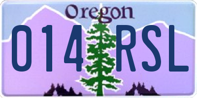 OR license plate 014RSL