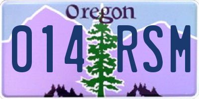 OR license plate 014RSM